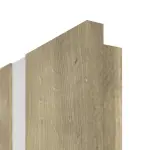 Detailansicht der eckigen Kante von CLASSEN Doppelflügeltür Modul M2 Hamilton Eiche längs CPL inkl. Zarge 