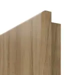 Detailansicht der runden Kante von HÖRMANN Doppelflügeltür Pure 1 Natureiche Duradecor DesignLine mit Lichtausschnitt Bandseite mit Zarge