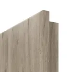 Detailansicht der runden Kante von HÖRMANN Doppelflügeltür Pure 1 Nordeiche Duradecor DesignLine mit Lichtausschnitt quer mit Zarge