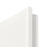 Detailansicht der runden Kante von HÖRMANN Doppelflügeltür Pure 2 Verkehrsweiß RAL 9016 Duradecor DesignLine mit Lichtausschnitt quer mit Zarge