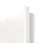 Detailansicht der runden Kante von HÖRMANN Doppelflügeltür Pure 2 Gebürstetes Weiß Duradecor DesignLine mit Lichtausschnitt quer mit Lisene Steel 79 mit Zarge