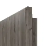 Detailansicht der runden Kante von HÖRMANN Doppelflügeltür Rail 1 Gebürstete Lärche dunkel Duradecor DesignLine mit Zarge