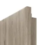 Detailansicht der runden Kante von HÖRMANN Doppelflügeltür Rail 1 Nordeiche Duradecor DesignLine mit Zarge