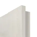 Detailansicht der eckigen Kante von CLASSEN Doppelflügeltür Tumula M1 Esche Weiß 3D Look inkl. Zarge 