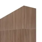 Detailansicht der stumpfen Kante von WESTAG Doppelflügel-Schiebetür Nussbaum Noce NU 736 PortaLit CPL mit Lichtausschnitt LA-1B