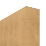 Detailansicht der stumpfen Kante von WESTAG Doppelflügel-Schiebetür Ahorn Rustikal AH 74 PortaLit CPL mit Lichtausschnitt LA-1D