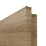 Detailansicht der eckigen Kante von HÖRMANN Doppelflügeltür Natureiche quer Duradecor ProLine mit Lichtausschnitt LA 24 schlossseitig mit Zarge