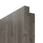 Detailansicht der eckigen Kante von HÖRMANN Doppelflügeltür Pure 1 Gebürstete Lärche dunkel Duradecor DesignLine mit Lichtausschnitt Schlossseite mit Zarge