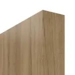 Detailansicht der stumpfen Kante von HÖRMANN Schiebetür Pure 1 Natureiche Duradecor DesignLine mit Lichtausschnitt Bandseite