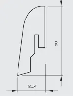 Querschnitt Kork Creme Hell Sockelleiste 50 - Wicanders