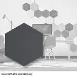 Ansicht von Wandpaneel schwarz Hexagon 300 x 300 mm Bild 3