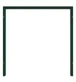 Frontansicht in RAL 6005 von Stahl-Umfassungszarge für Ständerwerk 2-flg. - Hörmann