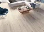 Milieubild Wohnbereich von Eiche gebuerstet grau strukturiert 1-Stab Living Laminat - Wiparquet