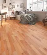 Milieubild Schlafzimmer von Buche strukturiert 3-Stab Fun Laminat - Wiparquet