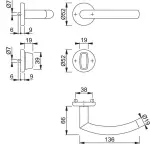 Zeichnung Alta Edelstahl Rundrosetten Garnitur für Innentüren - Hoppe