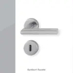 Drückergarnitur Amsterdam Edelstahl Rundrosette BB-Ausführung - HOPPE