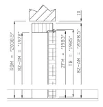 Technische Zeichnung von Blockrahmen Glatt Premium Weißlack RAL 9016