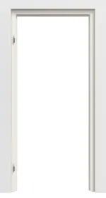 Frontansicht mit Mauer von Blockrahmen Glatt Premium Weißlack RAL 9010