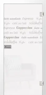 Bild von Cafe 1 Mattprint Glastür mit Motiv klar - Erkelenz