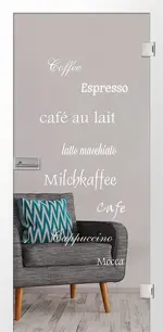 Bild von Cafe 2 Mattprint Glastür mit Motiv matt - Erkelenz