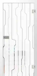 Bild von Curves Mattprint Glastür mit Motiv klar - Erkelenz