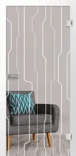 Bild von Curves Mattprint Glastür mit Motiv matt - Erkelenz