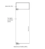 Zeichnung von Vollflächig matt Glaspendeltür mit Oberlicht DORMA Mundus BTS Variante 7 - Erkelenz
