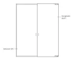 Skizze von Vollflächig matt Ganzglastür mit festem Seitenteil DORMA Mundus Variante 1 - Erkelenz