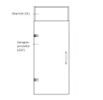 Skizze von Vollflächig matt Glaspendeltür mit Oberlicht DORMA Tensor Variante 1 - Erkelenz