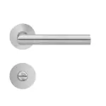 Slim Style E900 Magneto Edelstahl matt runde Flachrosette Zimmertürgarnitur Bad außen - Karcher Design