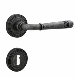 PROGRIFF Türgriff Helena Zamak Antik grau Rundrosetten 