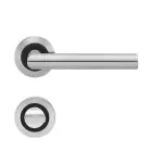 Rhodos ER28 BiColor Edelstahl matt Rundrosette Zimmertürgarnitur Bad innen - Karcher Design