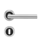 Rhodos ER28 BiColor Edelstahl matt Rundrosette Zimmertürgarnitur BB - Karcher Design