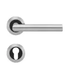 Rhodos ER28 BiColor Edelstahl matt Rundrosette Zimmertürgarnitur PZ - Karcher Design