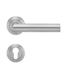 Rhodos XL ER/FS 18 Edelstahl matt Rundrosette Zimmertürgarnitur - Karcher Design