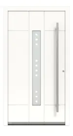 Höning Haustür Schüco Rocket 6 AT75-ea RAL 9016 glatt-RAL 9016 glatt Frontansicht außen