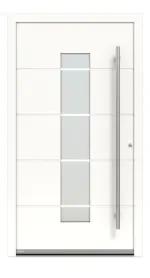 Höning Haustür Schüco Design ICE 1 AT75-ea RAL 9016 glatt-RAL 9016 glatt Frontansicht außen