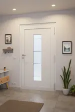 Höning Haustür Schüco Design ICE 1 AT75-ea RAL 9016 glatt-RAL 9016 glatt Stilwelt innen