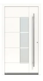 Höning Haustür Schüco Ida AT75-ea RAL 9016 glatt-RAL 9016 glatt Frontansicht außen