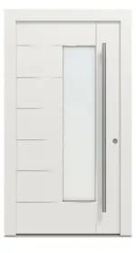 Kneer Haustür Alu-Holz 3-95 206 RAL 9016-Kiefer 2805 Frontansicht außen