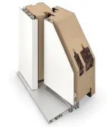 Kneer Haustür Alu-Holz 3-95 206 RAL 9016-Kiefer 2805 Detail Querschnitt