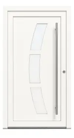 Kneer Haustür Kunststoff KF 404 S 107 RAL 9016-RAL 9016 Frontansicht außen