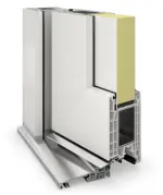 Kneer Haustür Kunststoff KF 404 S 107 RAL 9016-RAL 9016 Detail Querschnitt