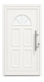 Kneer Haustür Alu AT72 EF 124 RAL 9016-RAL 9016 Frontansicht außen