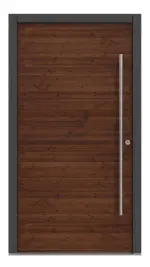 Kneer Haustür Holz 327 Querfurnier Lärche dunkel-Querfurnier Lärche dunkel Frontansicht außen