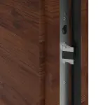 Kneer Haustür Holz 327 Querfurnier Lärche dunkel-Querfurnier Lärche dunkel Detail Schließer