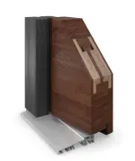 Kneer Haustür Holz 327 Querfurnier Lärche dunkel-Querfurnier Lärche dunkel Detail Querschnitt