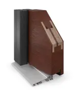 Kneer Haustür Holz 327 Querfurnier Eiche dunkel-Querfurnier Eiche dunkel Detail Querschnitt