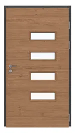 Kneer Haustür Holz 329 Querfurnier Eiche hell-Querfurnier Eiche hell Frontansicht innen