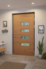 Kneer Haustür Holz 329 Querfurnier Eiche hell-Querfurnier Eiche hell Stilwelt innen